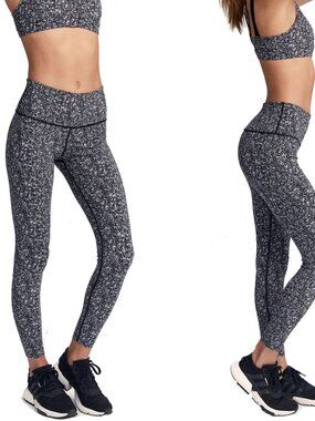Varley Black Printed High Rise Estrella Leggings